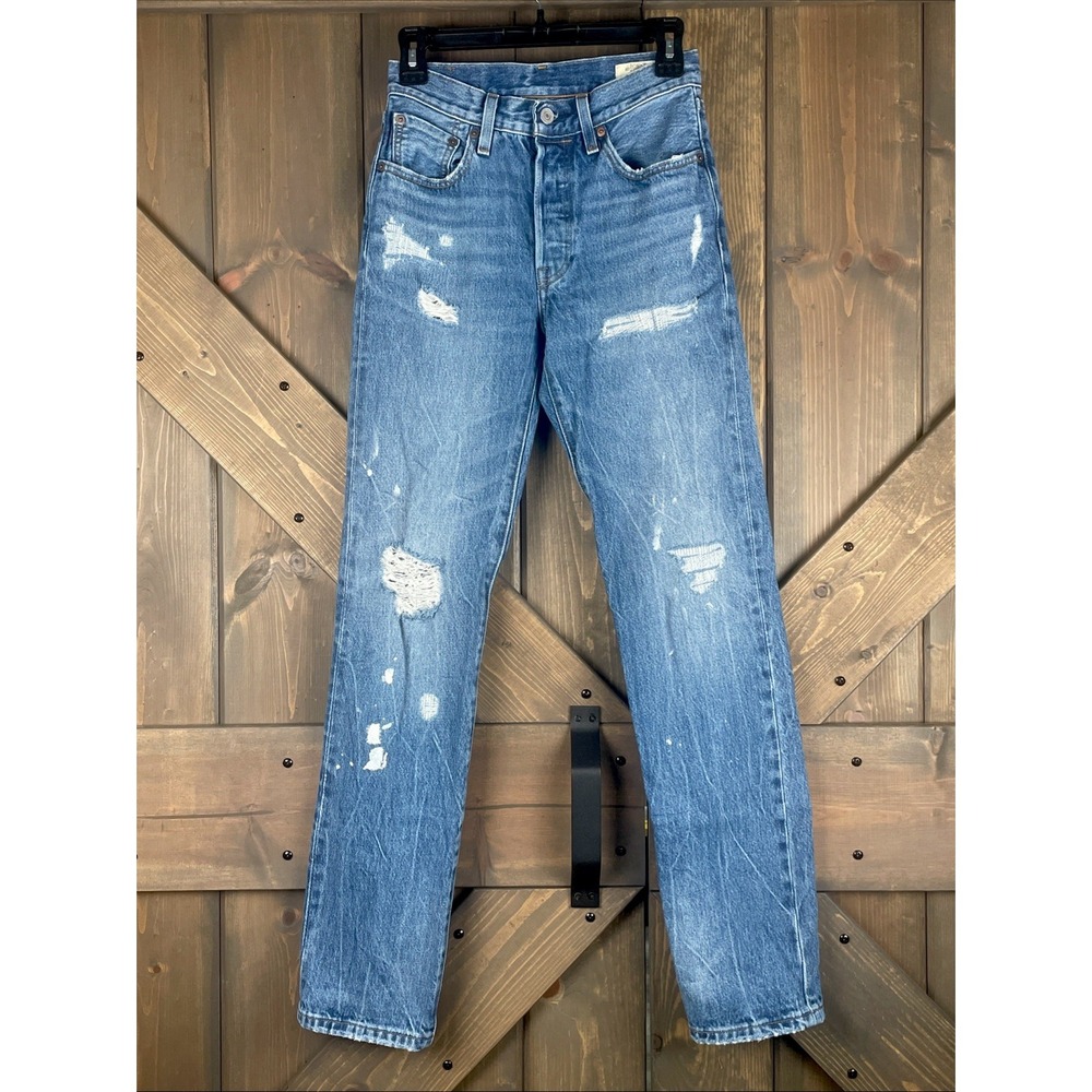 Levis 501 150th Anniversary Redline Selvedge Distressed Denim Jeans W24 L32